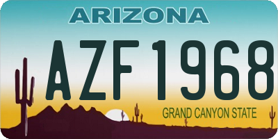 AZ license plate AZF1968