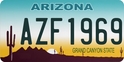 AZ license plate AZF1969