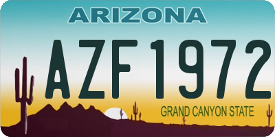 AZ license plate AZF1972
