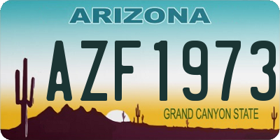 AZ license plate AZF1973