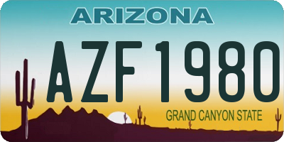 AZ license plate AZF1980