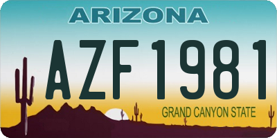 AZ license plate AZF1981