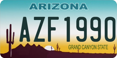 AZ license plate AZF1990