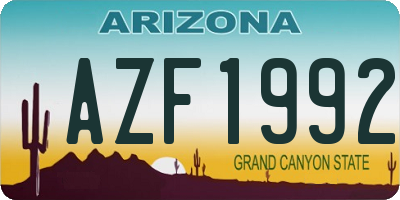AZ license plate AZF1992