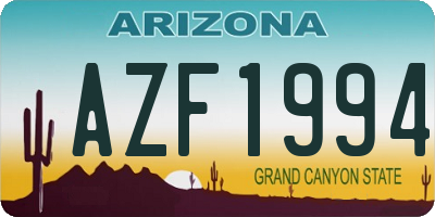 AZ license plate AZF1994
