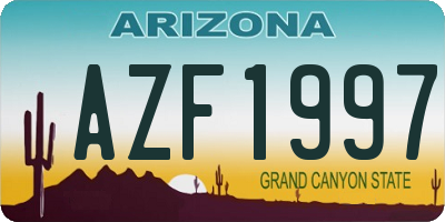 AZ license plate AZF1997