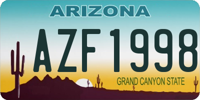AZ license plate AZF1998
