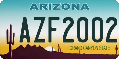 AZ license plate AZF2002