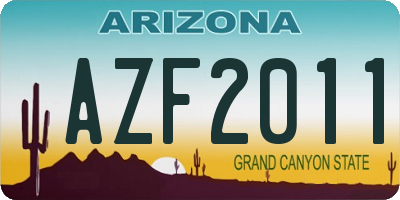 AZ license plate AZF2011