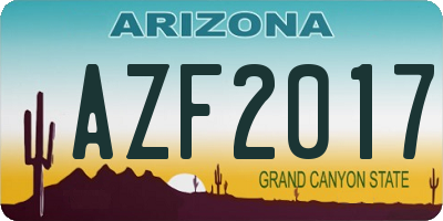 AZ license plate AZF2017