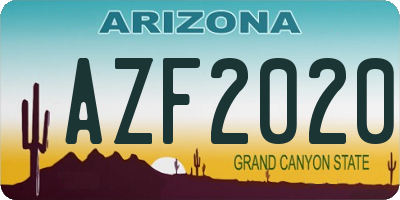 AZ license plate AZF2020