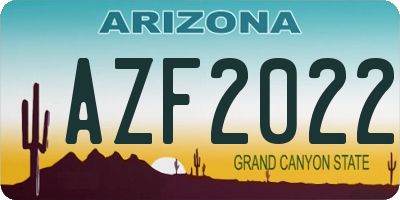 AZ license plate AZF2022