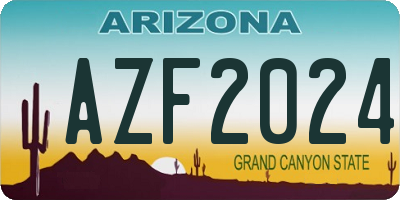 AZ license plate AZF2024