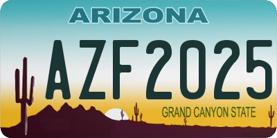 AZ license plate AZF2025