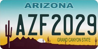 AZ license plate AZF2029