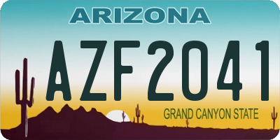 AZ license plate AZF2041