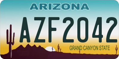 AZ license plate AZF2042