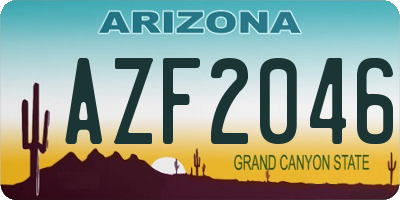 AZ license plate AZF2046