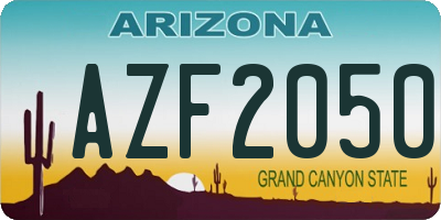 AZ license plate AZF2050