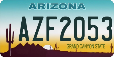 AZ license plate AZF2053