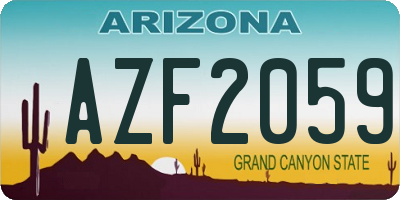 AZ license plate AZF2059