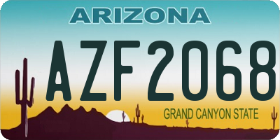 AZ license plate AZF2068