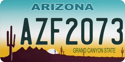 AZ license plate AZF2073