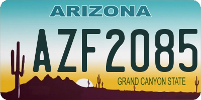 AZ license plate AZF2085
