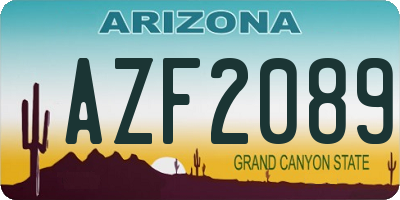 AZ license plate AZF2089
