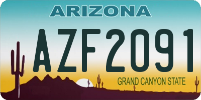 AZ license plate AZF2091