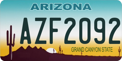 AZ license plate AZF2092
