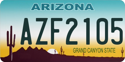 AZ license plate AZF2105
