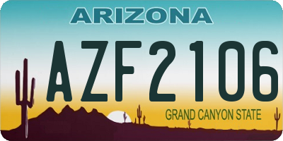 AZ license plate AZF2106