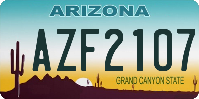 AZ license plate AZF2107