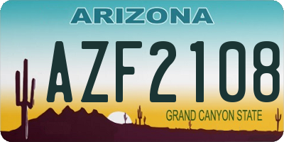 AZ license plate AZF2108