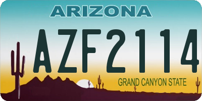 AZ license plate AZF2114