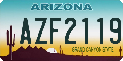 AZ license plate AZF2119