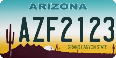 AZ license plate AZF2123
