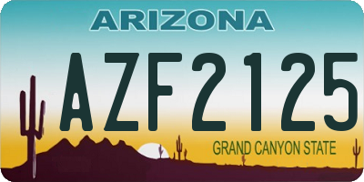 AZ license plate AZF2125