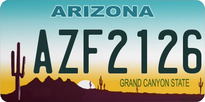 AZ license plate AZF2126