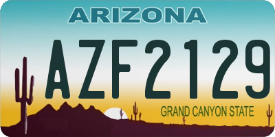 AZ license plate AZF2129
