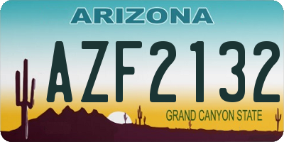 AZ license plate AZF2132