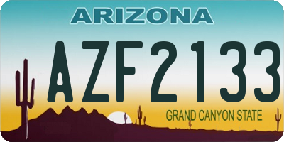 AZ license plate AZF2133