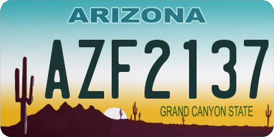 AZ license plate AZF2137