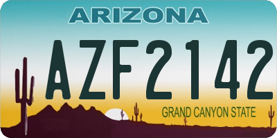 AZ license plate AZF2142