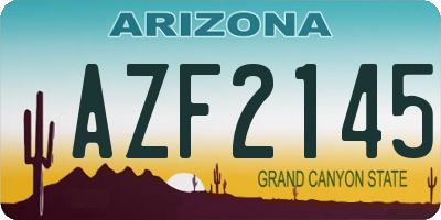 AZ license plate AZF2145