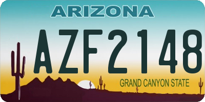 AZ license plate AZF2148