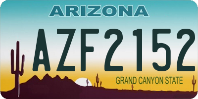 AZ license plate AZF2152