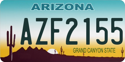 AZ license plate AZF2155