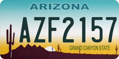AZ license plate AZF2157